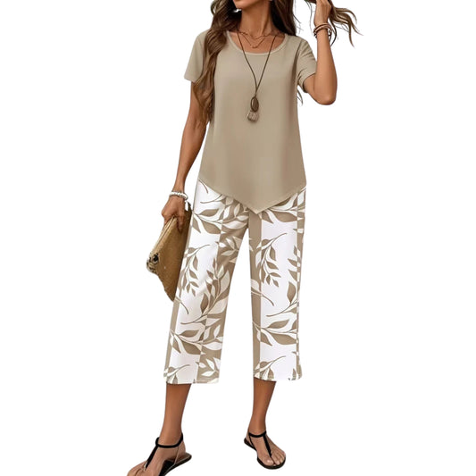 High Waist Wide Leg Pants Two Piece Set for Women